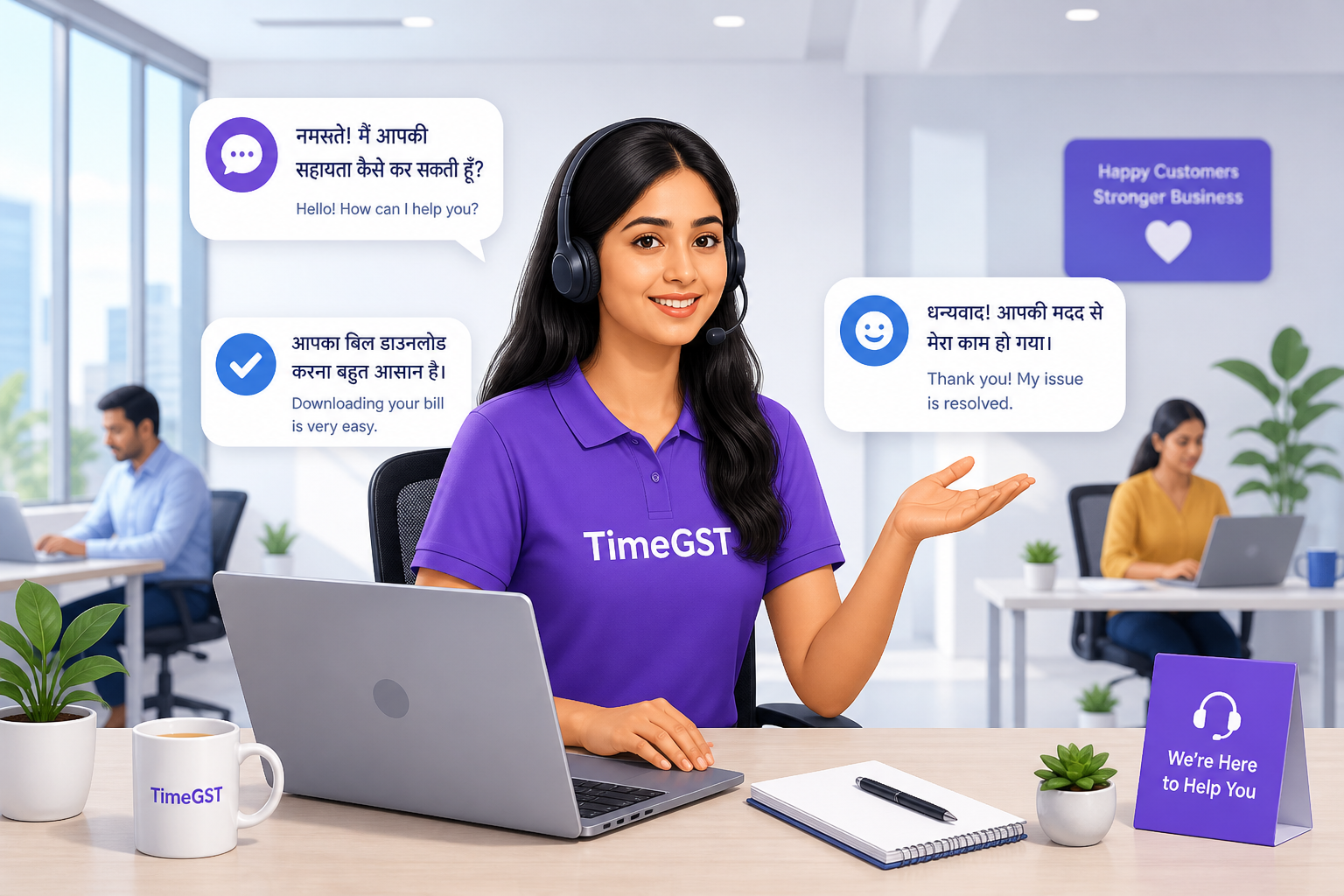 TimeGST multi-language customer support across India